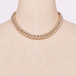 SUGARFIX by BaubleBar Gold and Crystal Curb Chain Necklace